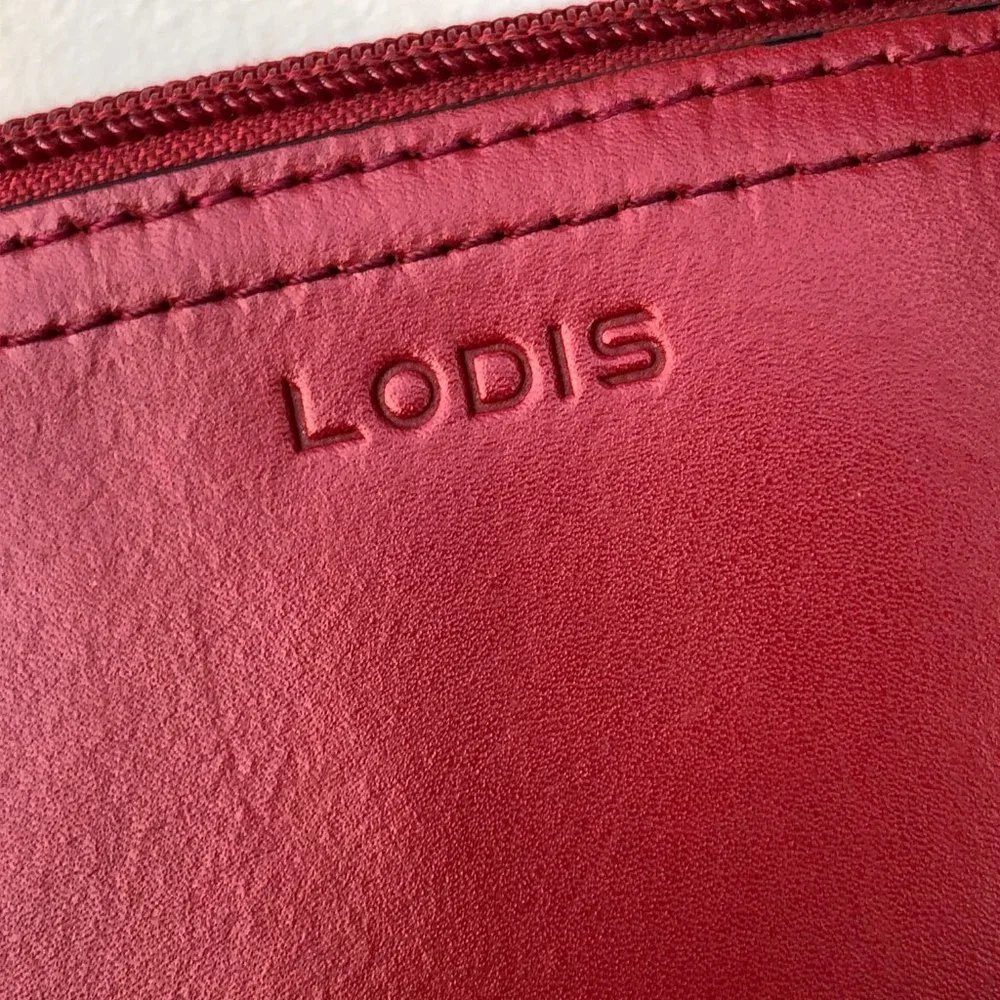 Lodis Ladies Red Leather Large Bowler Bag